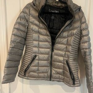 Calvin Klein Women's Silver Puffer Jacket